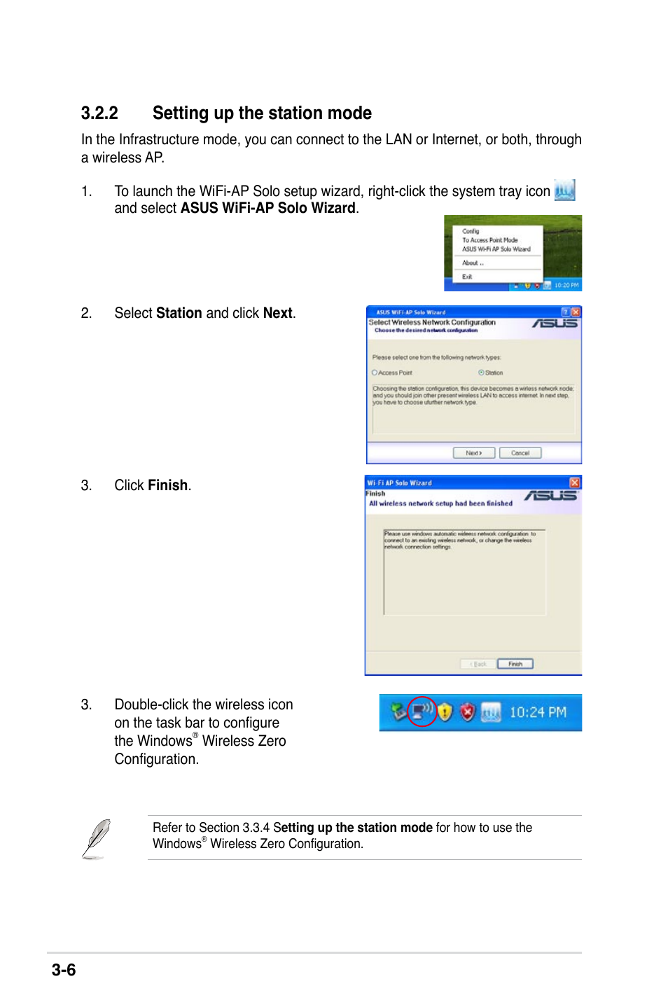 2 setting up the station mode | Asus II E2949 User Manual | Page 24 / 50