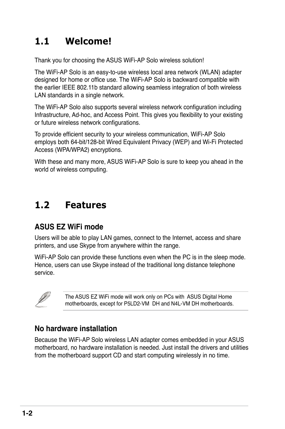 1 welcome, 2 features | Asus II E2949 User Manual | Page 8 / 50