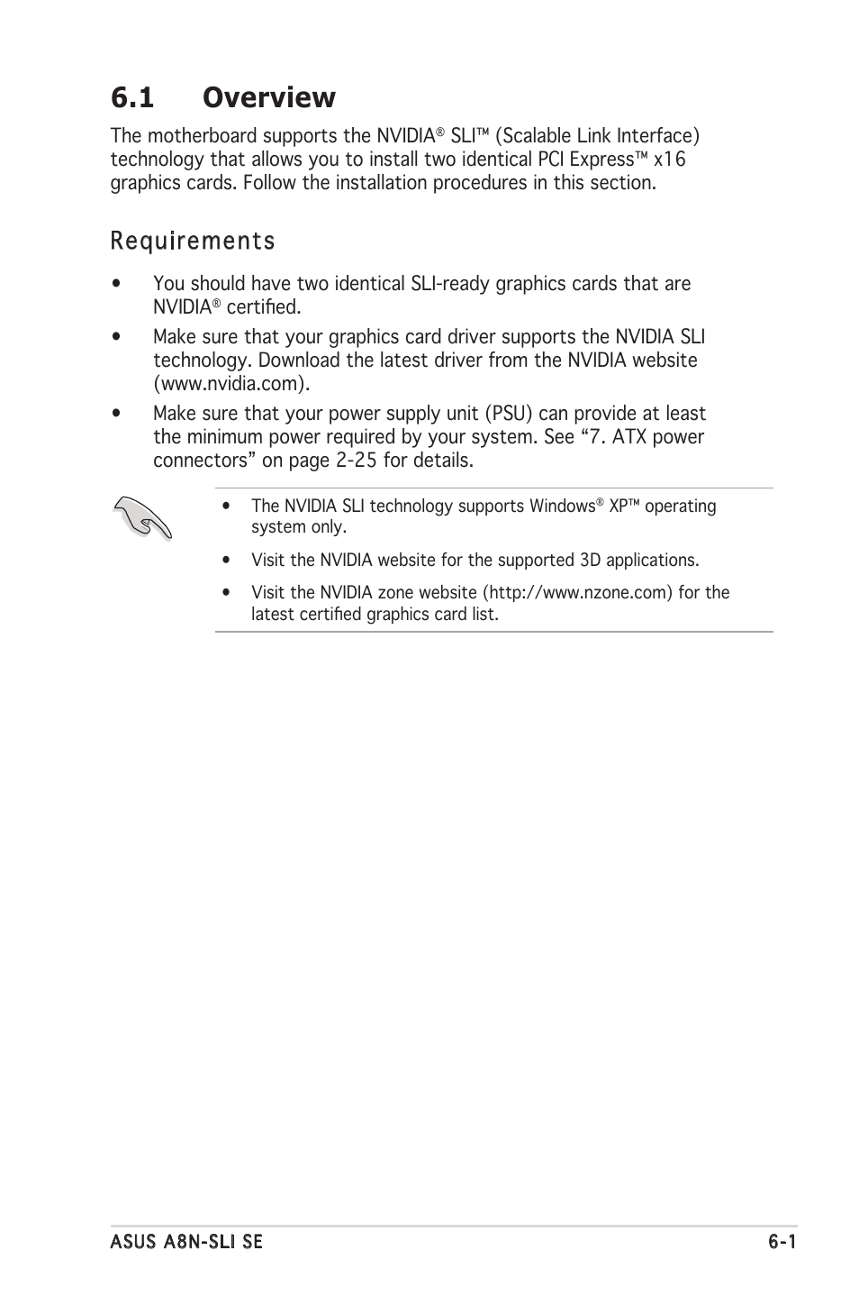 1 overview, Requirements | Asus Motherboard A8N-SLI SE User Manual | Page 145 / 152