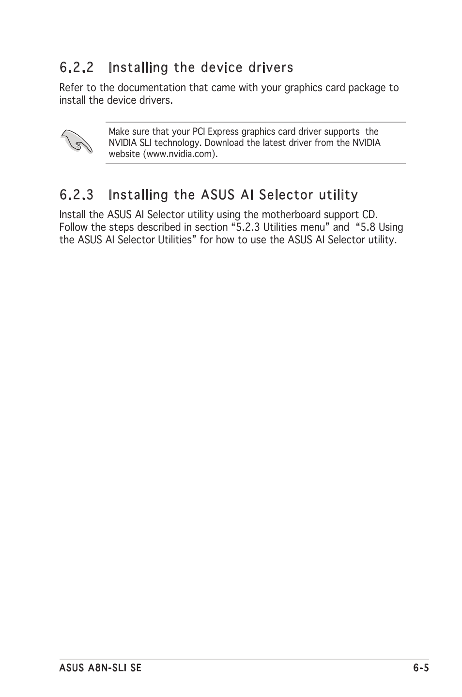 2 installing the device drivers, 3 installing the asus ai selector utility | Asus Motherboard A8N-SLI SE User Manual | Page 149 / 152