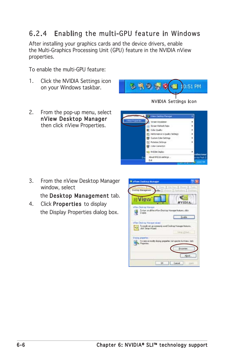 4 enabling the multi-gpu feature in windows | Asus Motherboard A8N-SLI SE User Manual | Page 150 / 152