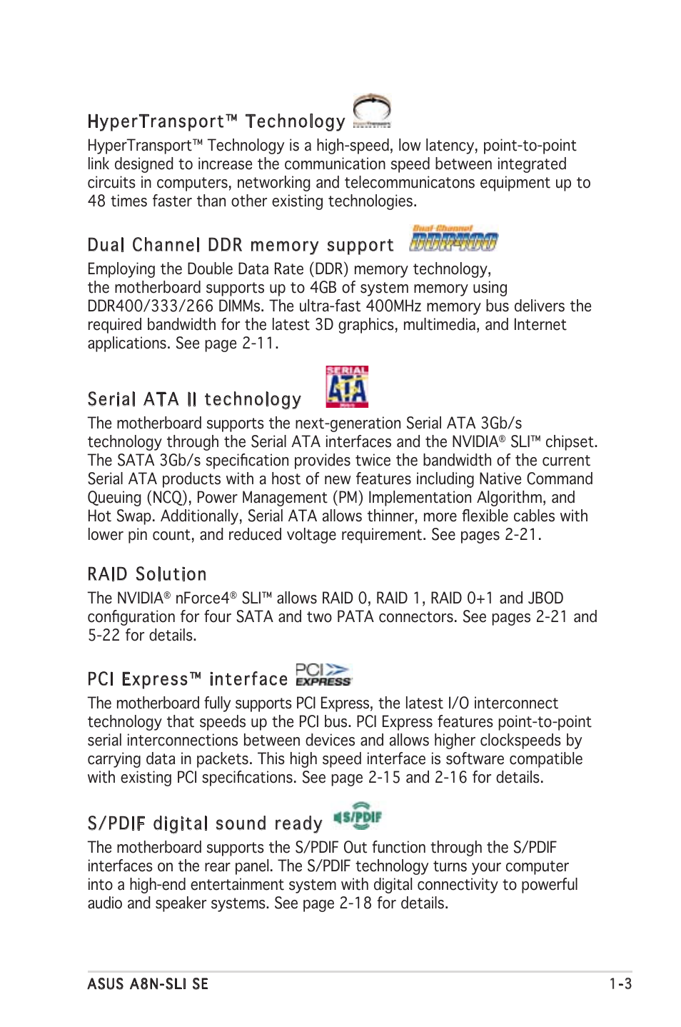 Asus Motherboard A8N-SLI SE User Manual | Page 19 / 152