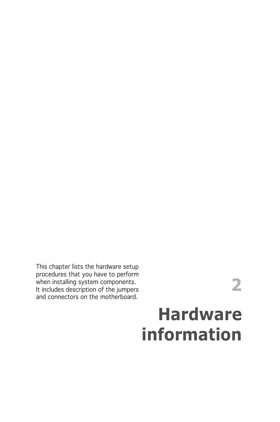 2hardware information | Asus Motherboard A8N-SLI SE User Manual | Page 23 / 152