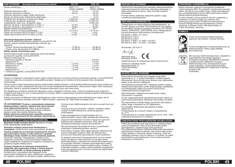 Polski | AEG BSB 18C LI User Manual | Page 25 / 37