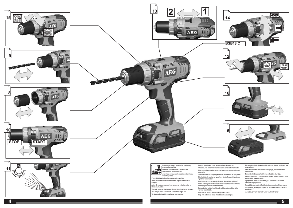 AEG BSB 18C LI User Manual | Page 3 / 37