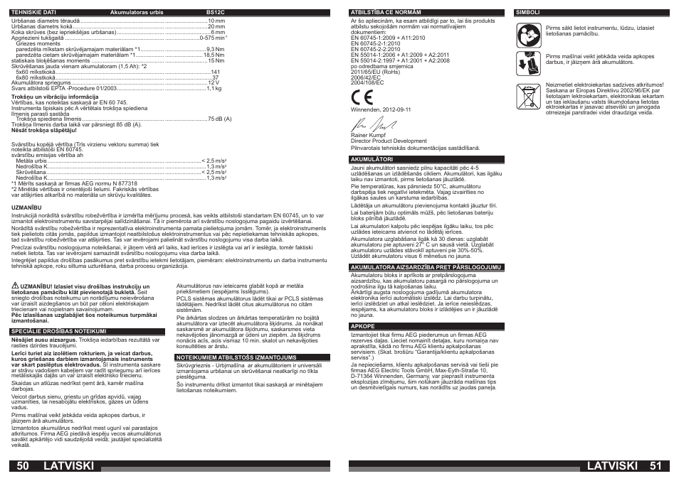 Latviski | AEG BS 12C2 LI User Manual | Page 26 / 34