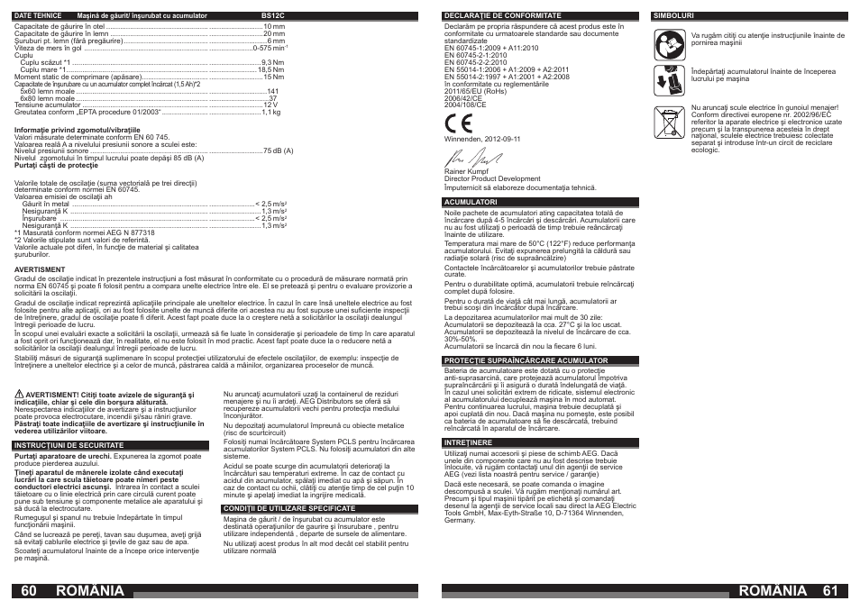 România | AEG BS 12C2 LI User Manual | Page 31 / 34