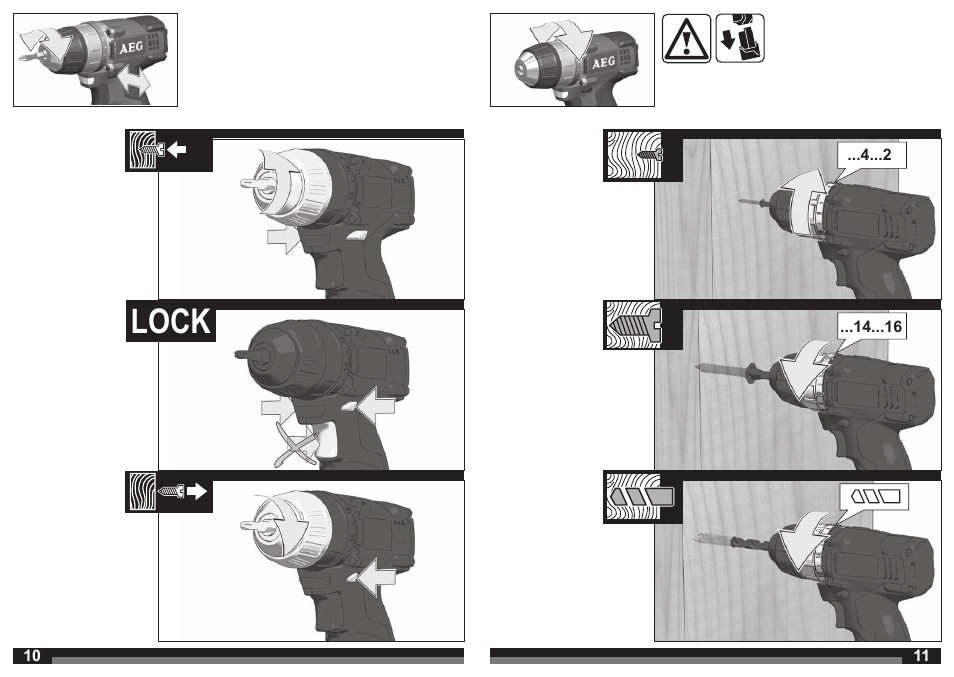 Lock | AEG BS 12C2 LI User Manual | Page 6 / 34