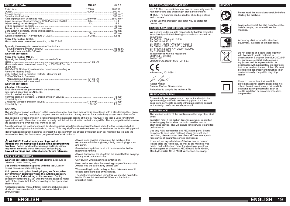 English | AEG KH 5 E User Manual | Page 10 / 37