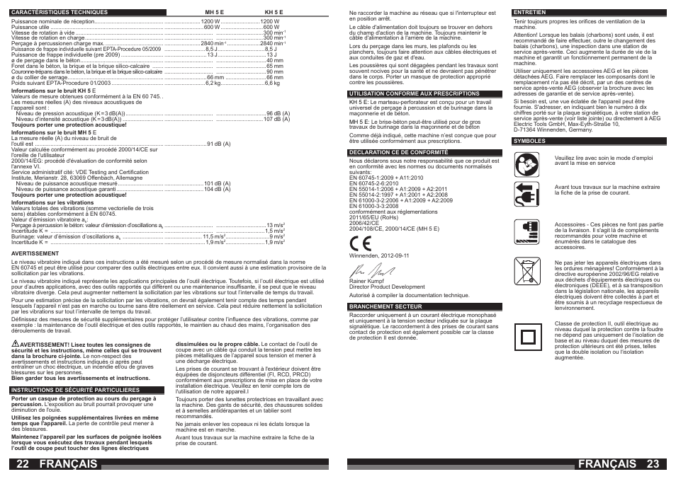 Français | AEG KH 5 E User Manual | Page 12 / 37
