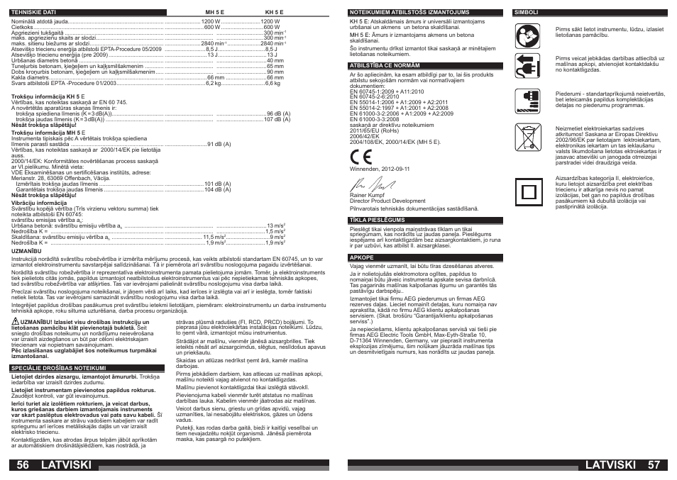 Latviski | AEG KH 5 E User Manual | Page 29 / 37