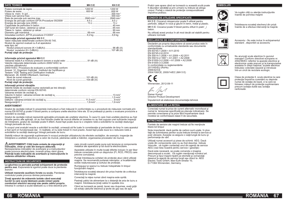 România | AEG KH 5 E User Manual | Page 34 / 37