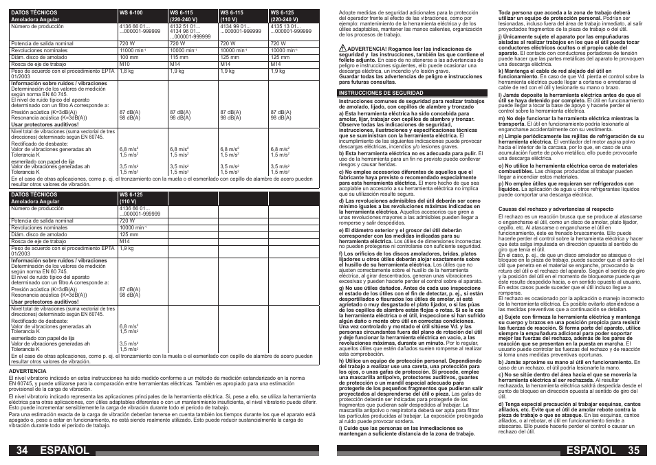 34 35 español español | AEG WS 21-230 E User Manual | Page 18 / 67