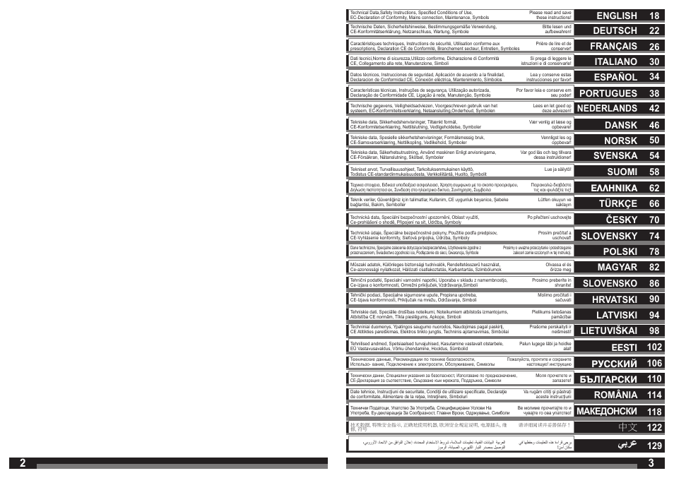 يبرع, Slovensko 86, 122 македонски | AEG WS 21-230 E User Manual | Page 2 / 67