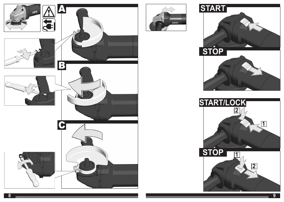 Ab c | AEG WS 21-230 E User Manual | Page 5 / 67
