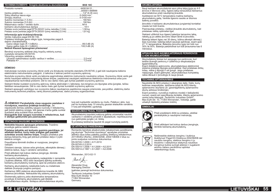 Lietuviškai | AEG BSS 18C LI User Manual | Page 28 / 35