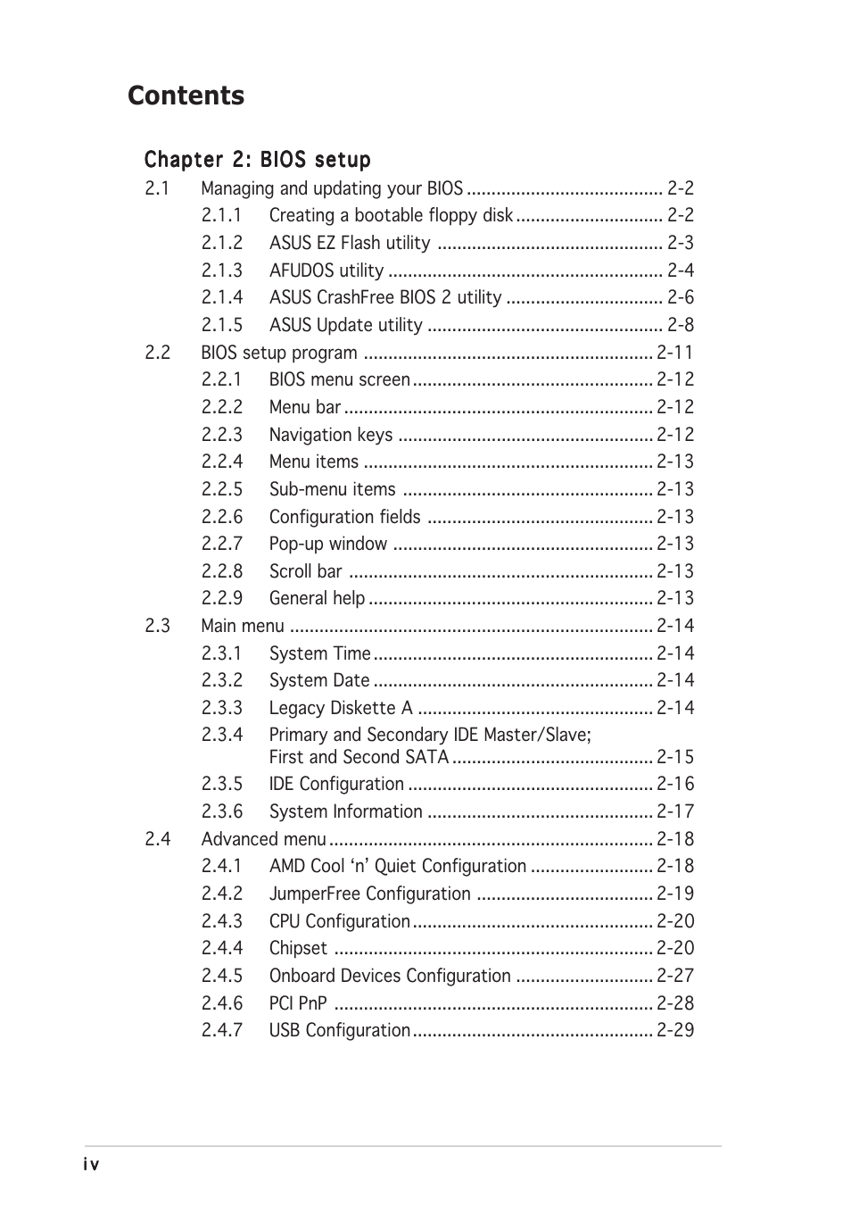 Asus A8N-VM User Manual | Page 4 / 86