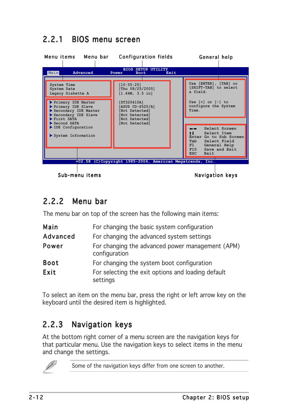 2 menu bar menu bar menu bar menu bar menu bar | Asus A8N-VM User Manual | Page 50 / 86