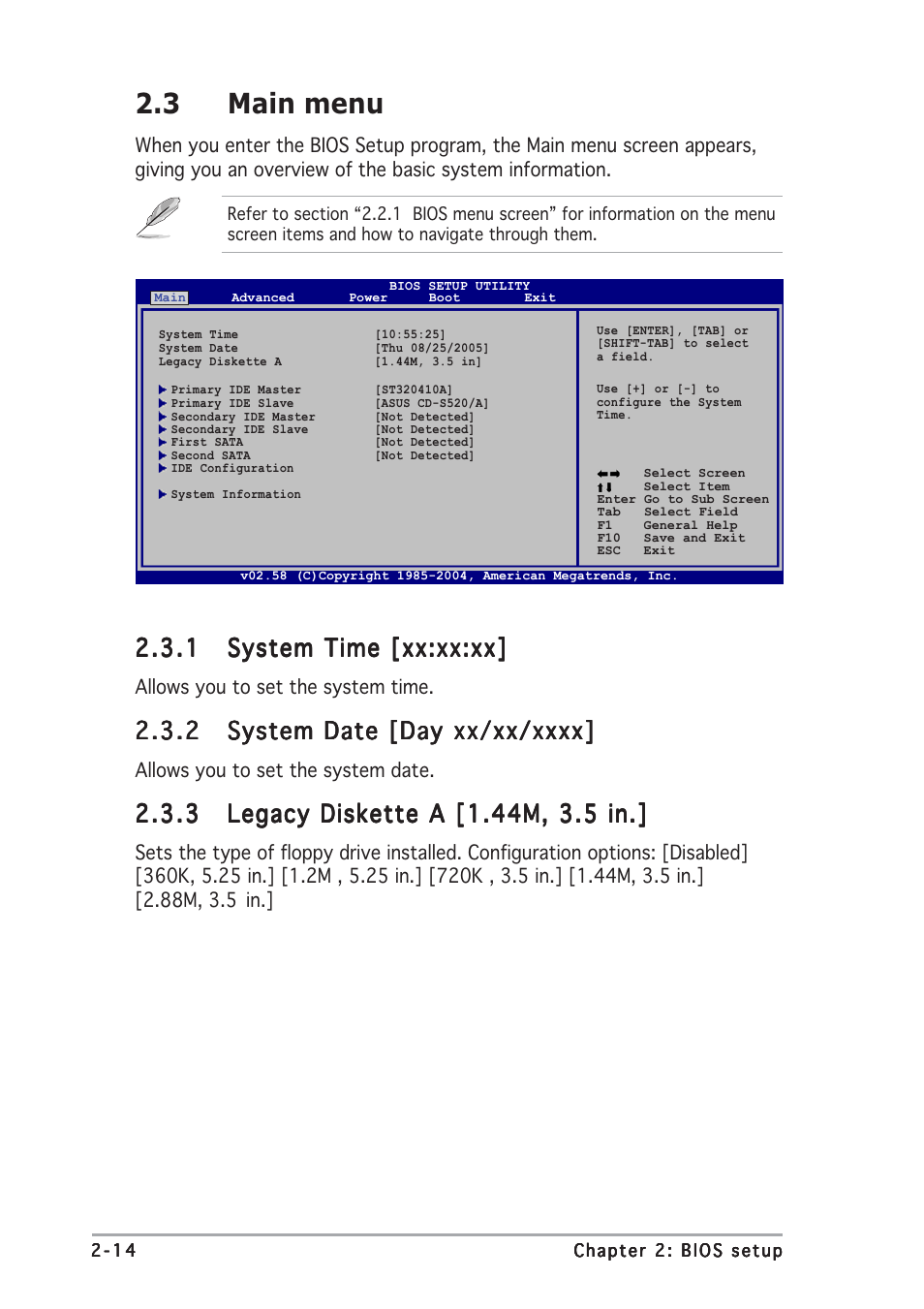 3 main menu | Asus A8N-VM User Manual | Page 52 / 86