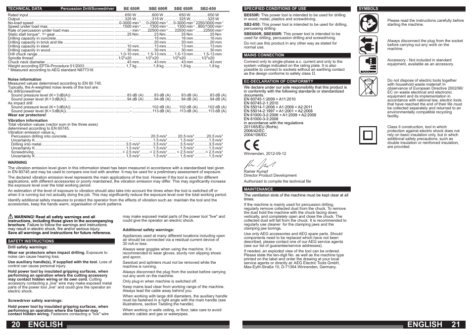 English | AEG SBE 600 R User Manual | Page 11 / 39
