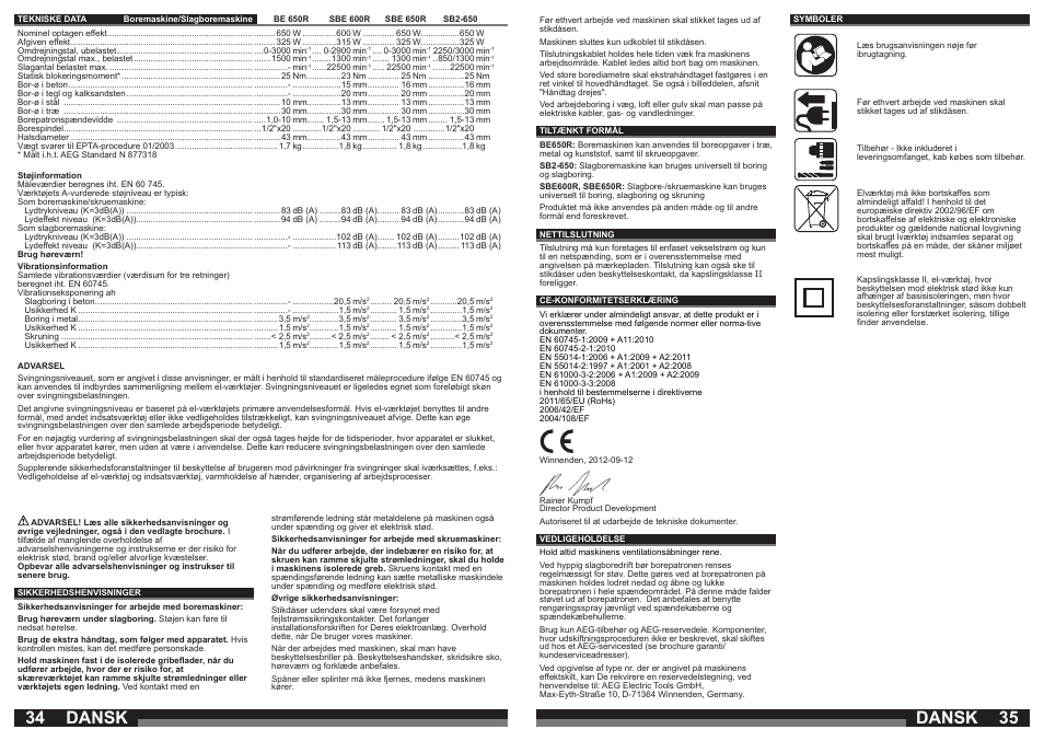 Dansk | AEG SBE 600 R User Manual | Page 18 / 39