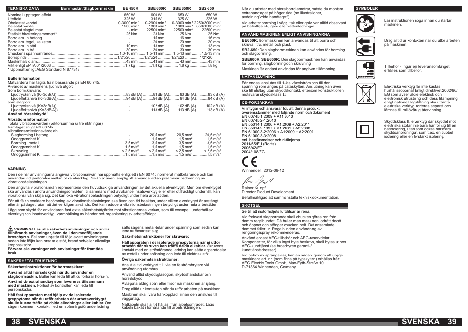 Svenska | AEG SBE 600 R User Manual | Page 20 / 39