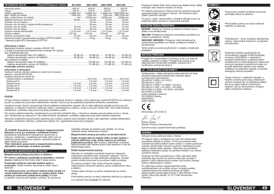 Slovensky | AEG SBE 600 R User Manual | Page 25 / 39