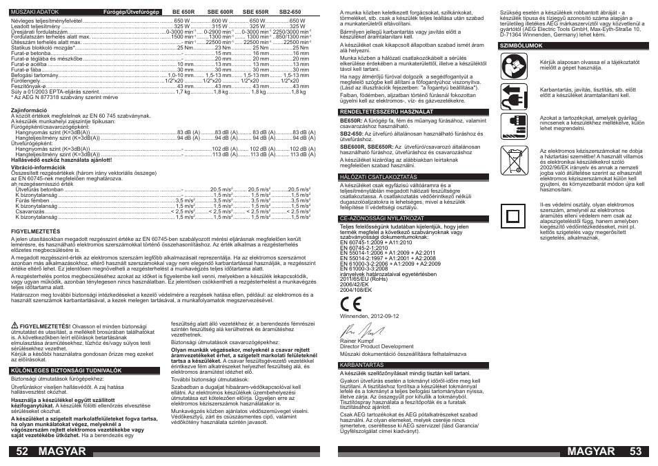 Magyar | AEG SBE 600 R User Manual | Page 27 / 39