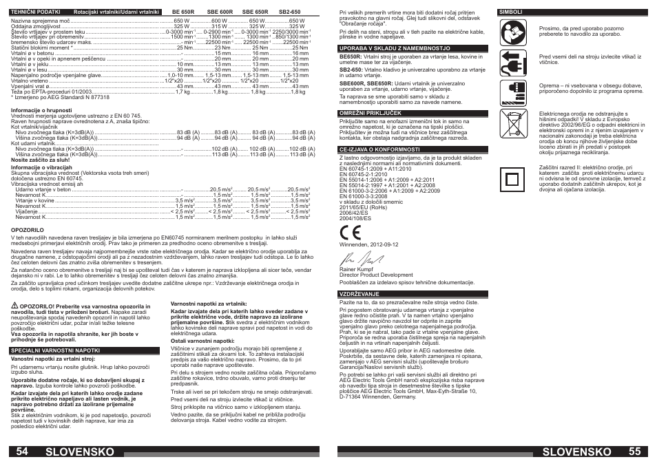 Slovensko | AEG SBE 600 R User Manual | Page 28 / 39