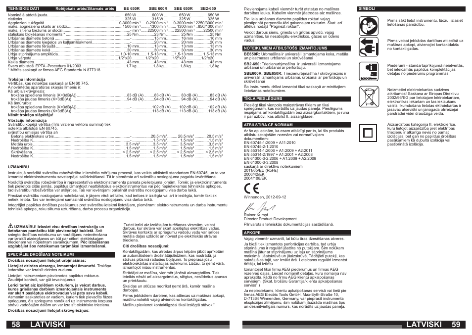 Latviski | AEG SBE 600 R User Manual | Page 30 / 39