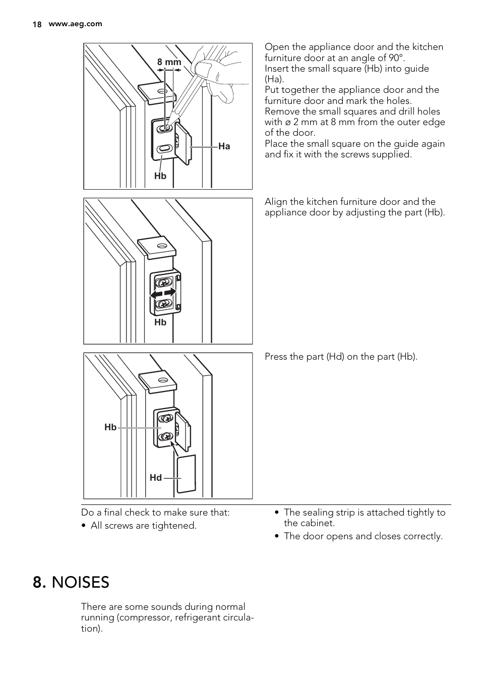Noises | AEG SKD71800F0 User Manual | Page 18 / 64