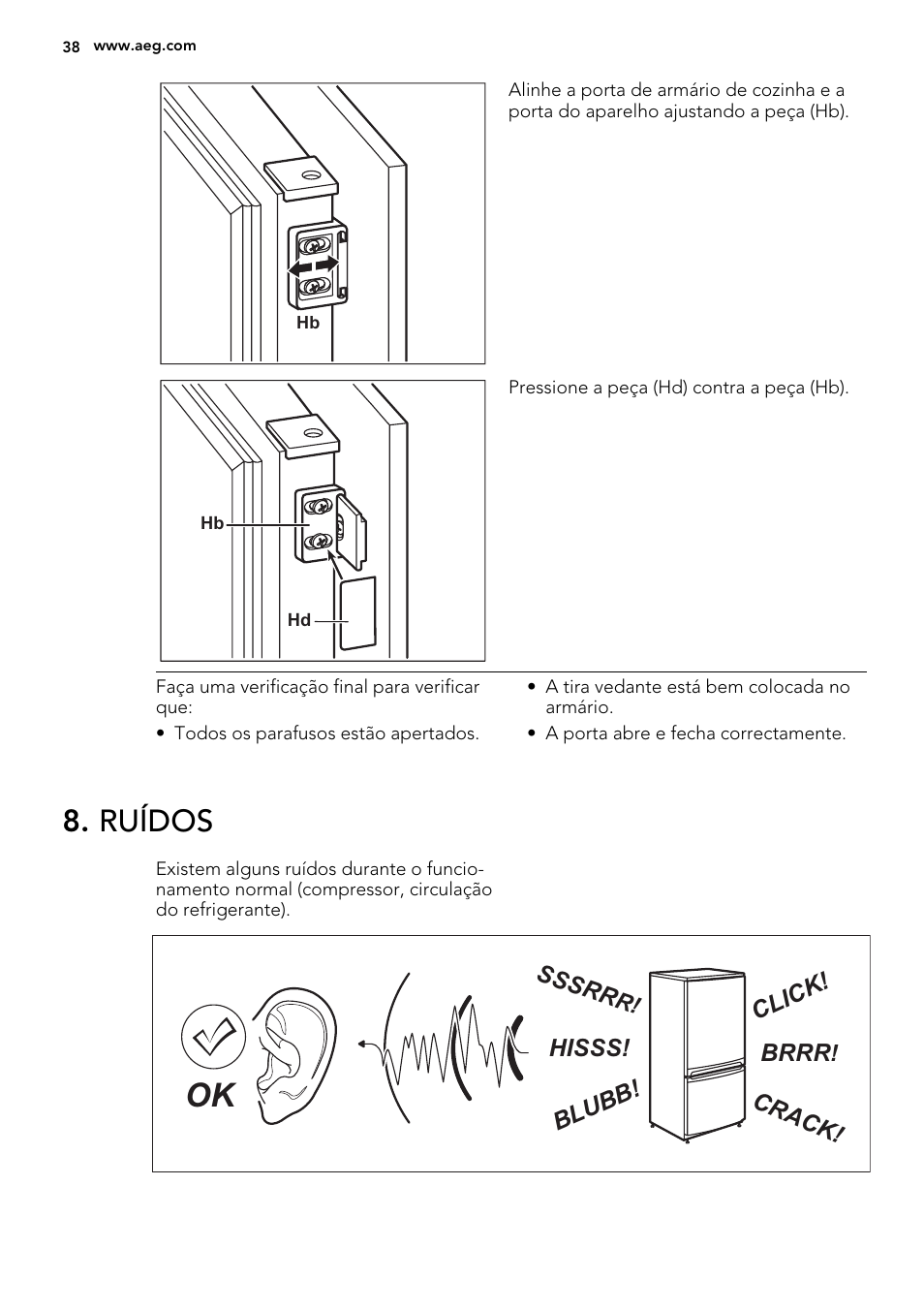 Ruídos | AEG SKD71800F0 User Manual | Page 38 / 64