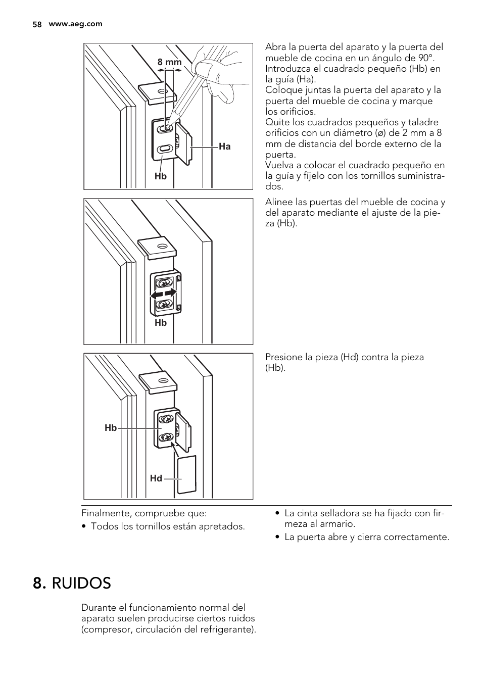 Ruidos | AEG SKD71800F0 User Manual | Page 58 / 64