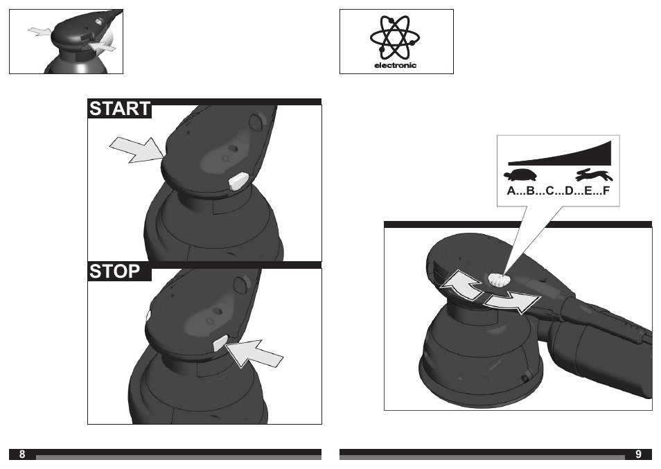 Start stop | AEG EX 125 E User Manual | Page 5 / 35