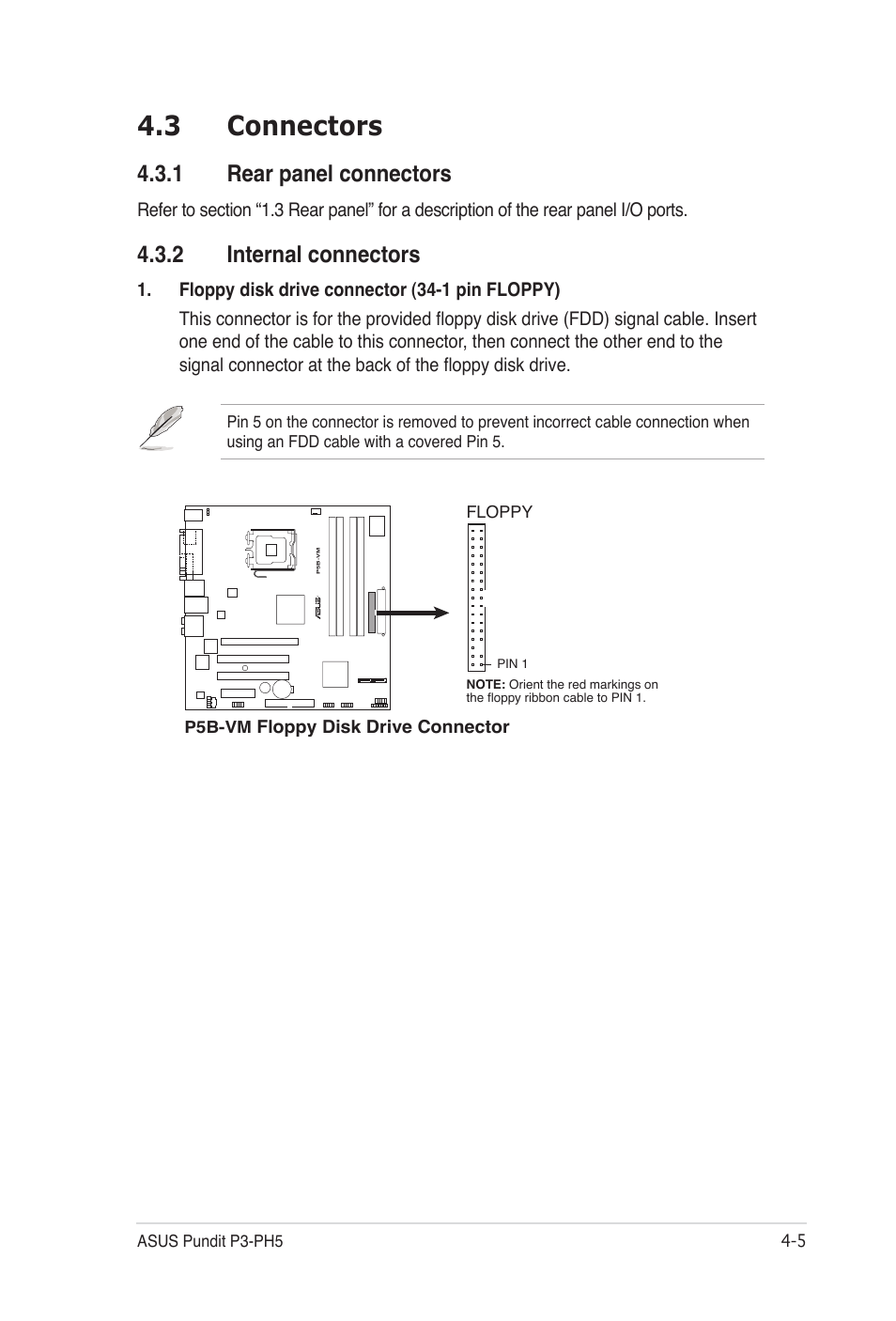 3 connectors, 1 rear panel connectors, 2 internal connectors | Asus Desktop Barebone Pundit P3-PH5 User Manual | Page 53 / 100