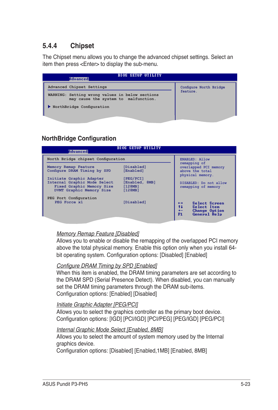 4 chipset, Northbridge configuration | Asus Desktop Barebone Pundit P3-PH5 User Manual | Page 83 / 100