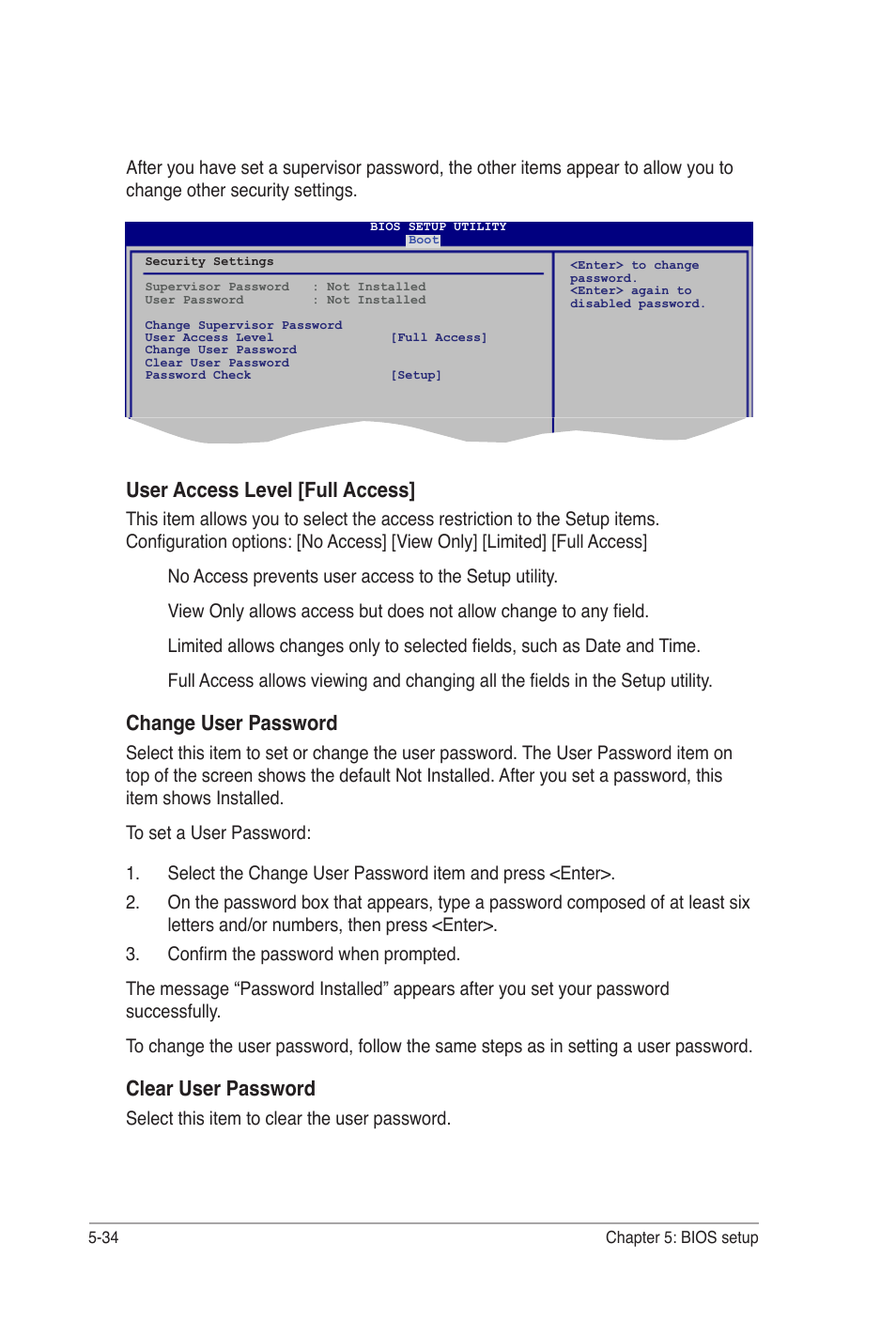 1 boot device priority, User access level [full access, Change user password | Clear user password | Asus Desktop Barebone Pundit P3-PH5 User Manual | Page 94 / 100