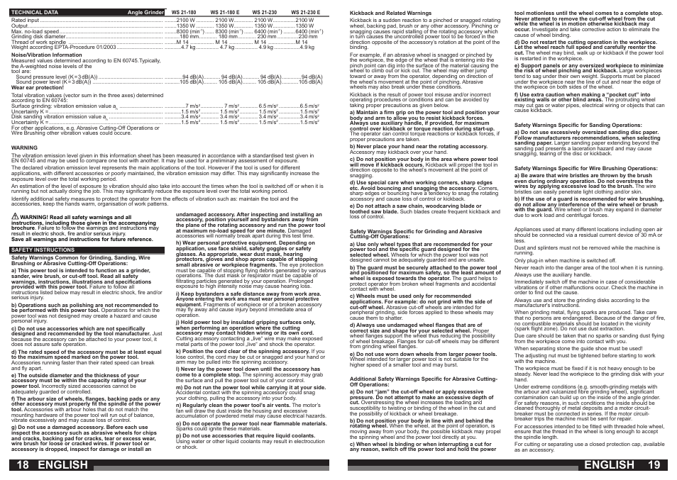 English | AEG WS 21-180 User Manual | Page 10 / 51