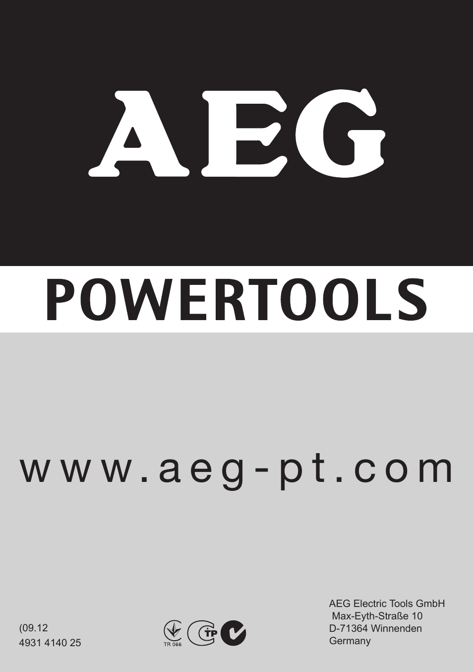 W w w . a e g - p t . c o m | AEG WS 21-180 User Manual | Page 51 / 51