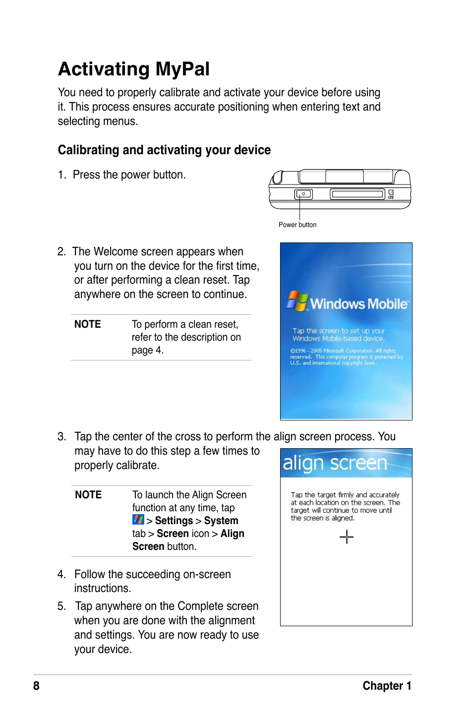 Activating mypal | Asus A632N User Manual | Page 14 / 104