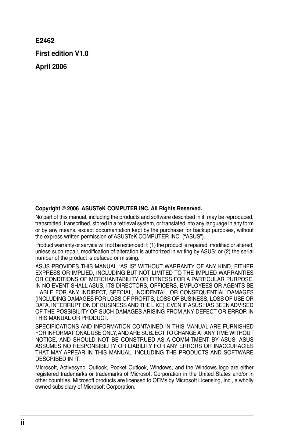 Asus A632N User Manual | Page 2 / 104