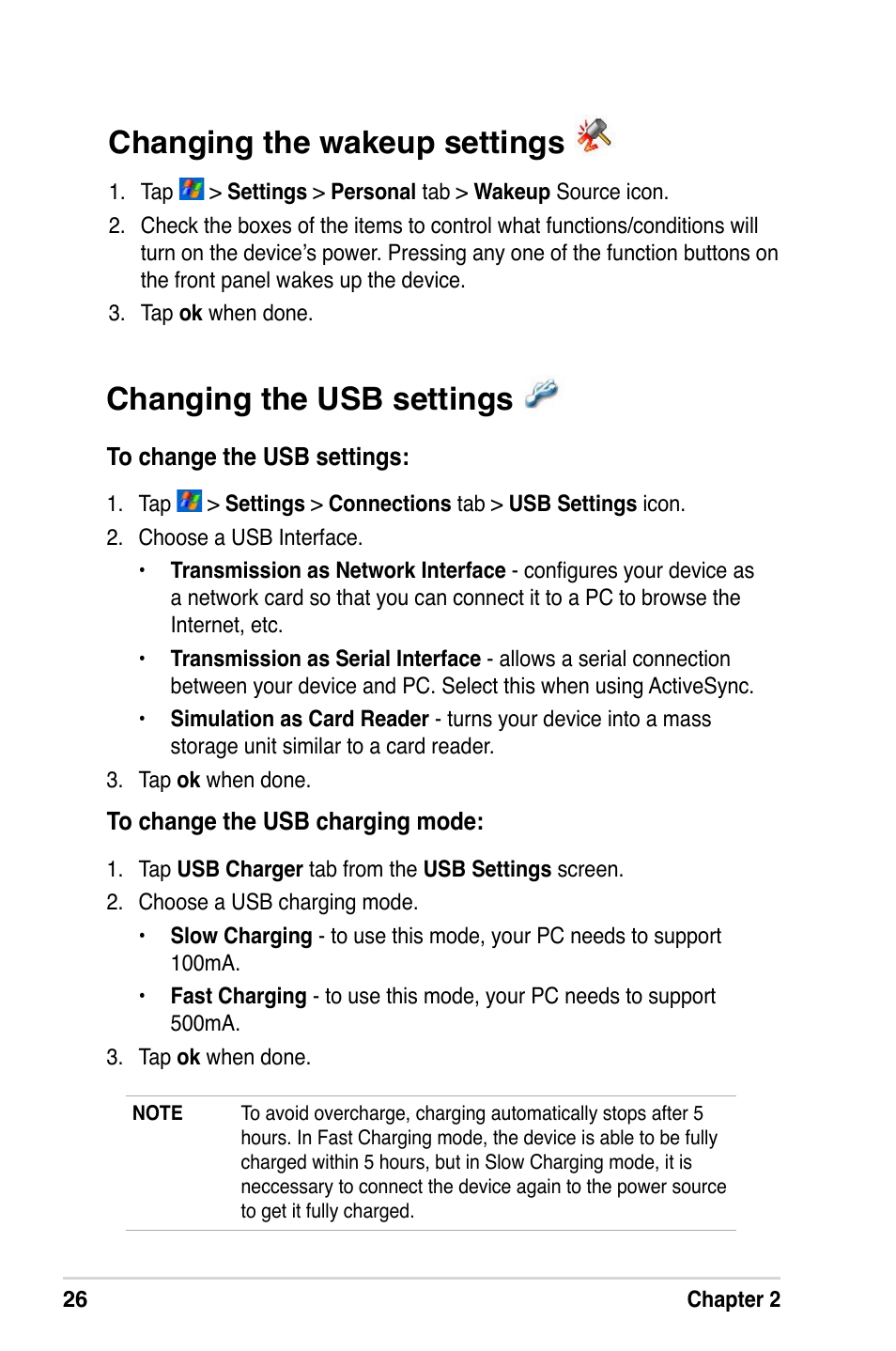 Changing the wakeup settings, Changing the usb settings | Asus A632N User Manual | Page 32 / 104