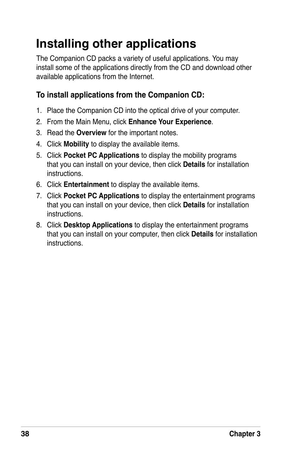 Installing other applications | Asus A632N User Manual | Page 44 / 104