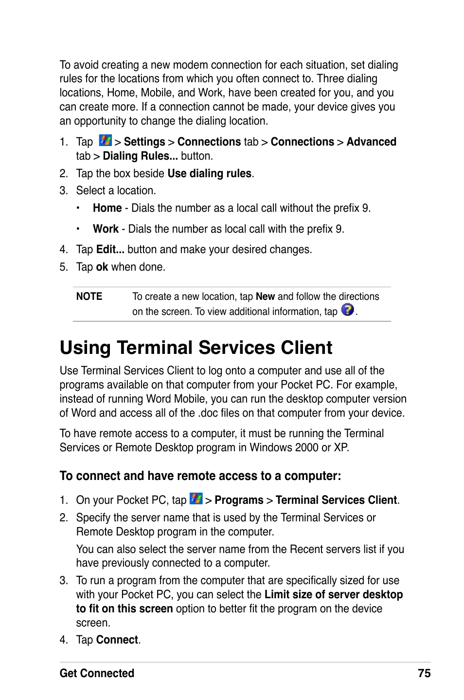 Using terminal services client | Asus A632N User Manual | Page 81 / 104