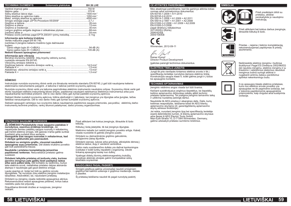 Lietuviškai | AEG BH 26 LXE User Manual | Page 30 / 37