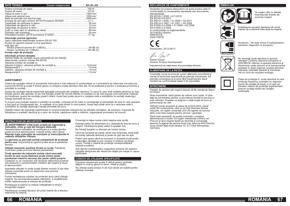 România | AEG BH 26 LXE User Manual | Page 34 / 37