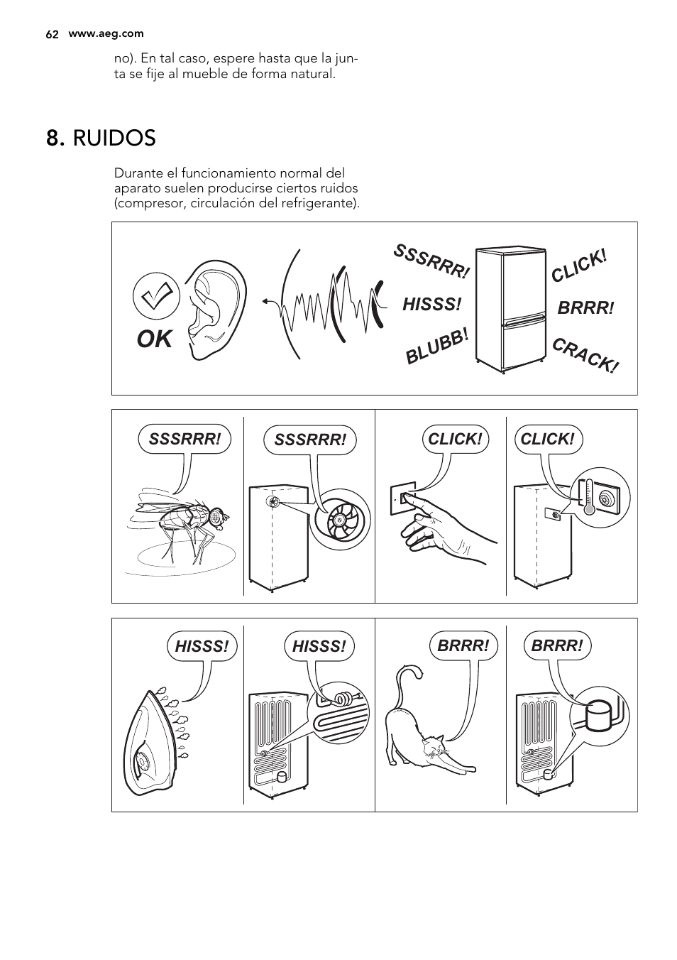 Ruidos | AEG S74010KDX0 User Manual | Page 62 / 64