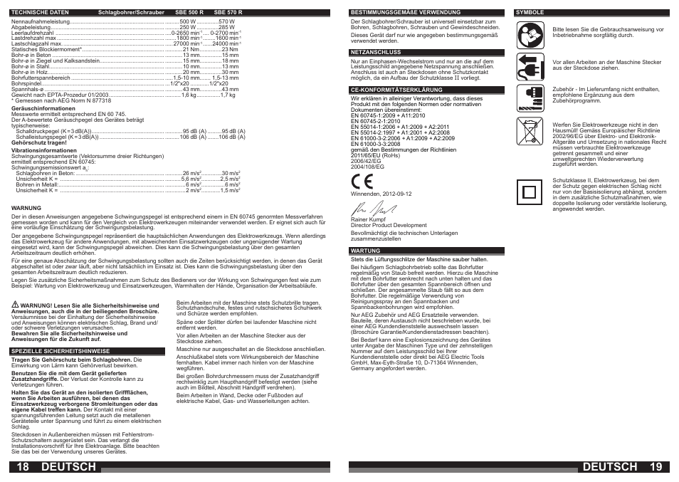 Deutsch | AEG SBE 570 R User Manual | Page 10 / 37