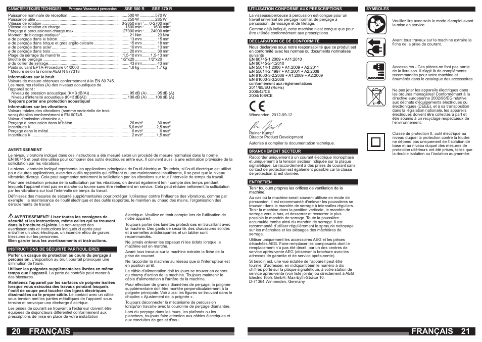 Français | AEG SBE 570 R User Manual | Page 11 / 37