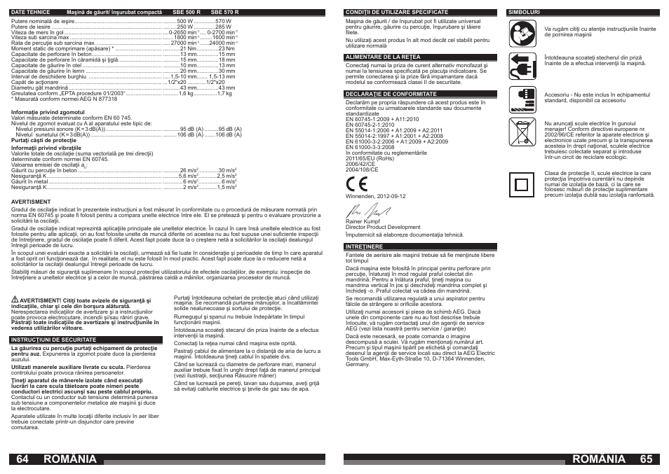 România | AEG SBE 570 R User Manual | Page 33 / 37